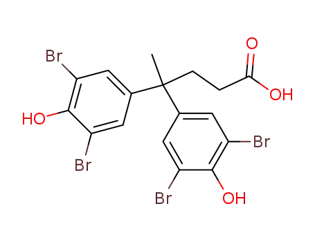 Molecular Structure of 16733-29-2 (Benzenebutanoic acid,3,5-dibromo-g-(3,5-dibromo-4-hydroxyphenyl)-4-hydroxy-g-methyl-)