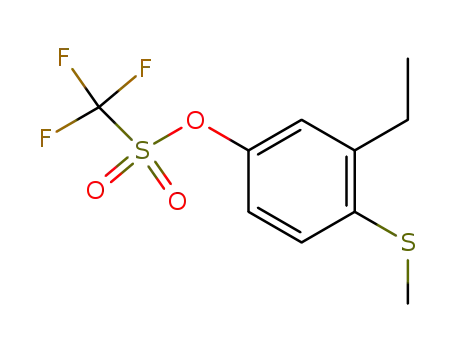 Molecular Structure of 57728-85-5 (Methanesulfonic acid, trifluoro-, 3-ethyl-4-(methylthio)phenyl ester)