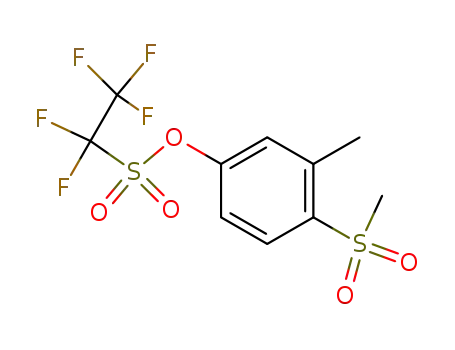 Molecular Structure of 57728-89-9 (Ethanesulfonic acid, pentafluoro-, 3-methyl-4-(methylsulfonyl)phenyl
ester)