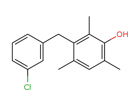 Molecular Structure of 61259-71-0 (Phenol, 3-[(3-chlorophenyl)methyl]-2,4,6-trimethyl-)