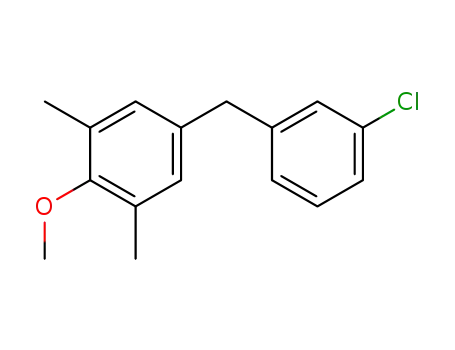 Molecular Structure of 61259-81-2 (Benzene, 5-[(3-chlorophenyl)methyl]-2-methoxy-1,3-dimethyl-)