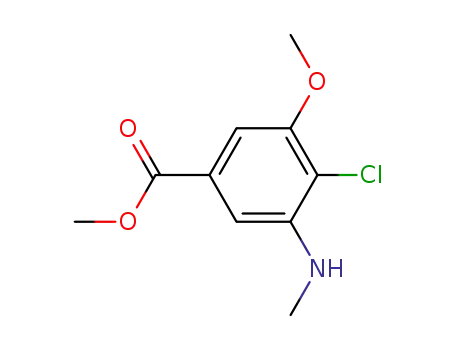 Molecular Structure of 63603-13-4 (Benzoic acid, 4-chloro-3-methoxy-5-(methylamino)-, methyl ester)