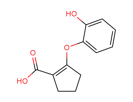 Molecular Structure of 62898-36-6 (1-Cyclopentene-1-carboxylic acid, 2-(2-hydroxyphenoxy)-)