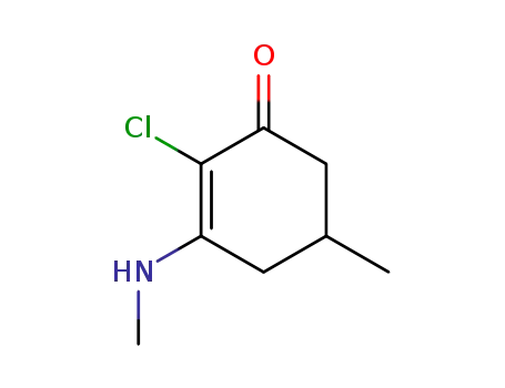 Molecular Structure of 63724-02-7 (2-Cyclohexen-1-one, 2-chloro-5-methyl-3-(methylamino)-)