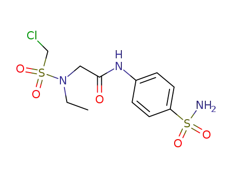 Molecular Structure of 64876-46-6 (Acetamide,
N-[4-(aminosulfonyl)phenyl]-2-[[(chloromethyl)sulfonyl]ethylamino]-)