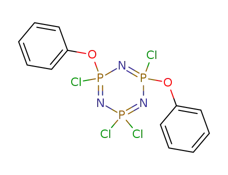 Molecular Structure of 4188-54-9 (1,3,5,2,4,6-Triazatriphosphorine,
2,2,4,6-tetrachloro-2,2,4,4,6,6-hexahydro-4,6-diphenoxy-)