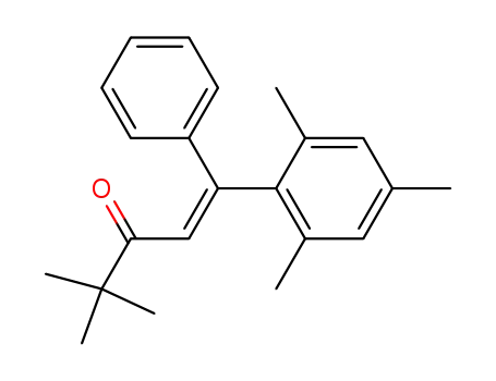 Molecular Structure of 65688-11-1 (1-Penten-3-one, 4,4-dimethyl-1-phenyl-1-(2,4,6-trimethylphenyl)-, (E)-)