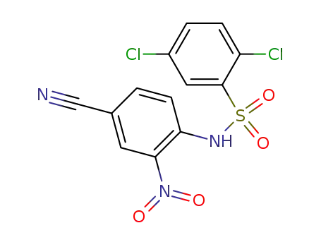 Molecular Structure of 61072-99-9 (Benzenesulfonamide, 2,5-dichloro-N-(4-cyano-2-nitrophenyl)-)