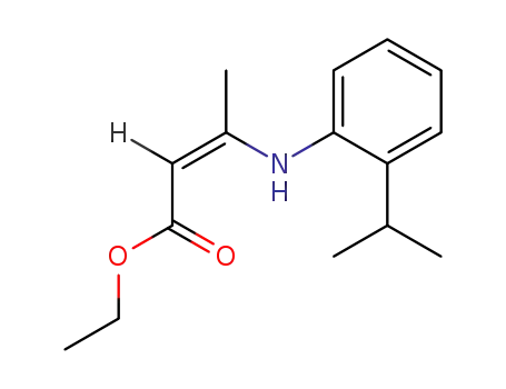 Molecular Structure of 63136-22-1 (2-Butenoic acid, 3-[[2-(1-methylethyl)phenyl]amino]-, ethyl ester)