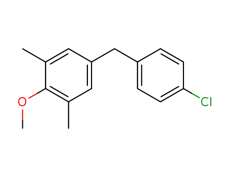 Molecular Structure of 61259-80-1 (Benzene, 5-[(4-chlorophenyl)methyl]-2-methoxy-1,3-dimethyl-)