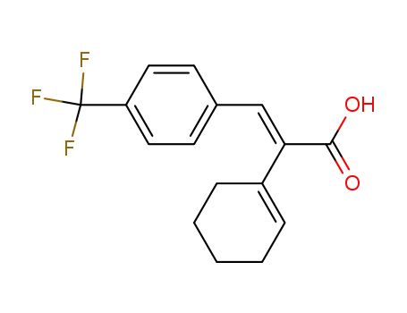Molecular Structure of 64490-67-1 (1-Cyclohexene-1-acetic acid, a-[[4-(trifluoromethyl)phenyl]methylene]-)