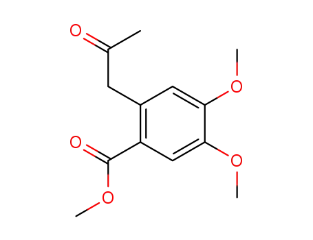 Molecular Structure of 61436-69-9 (Benzoic acid, 4,5-dimethoxy-2-(2-oxopropyl)-, methyl ester)
