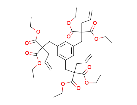 Molecular Structure of 22296-69-1 (1,3,5-Benzenetripropanoicacid, a1,a3,a5-tris(ethoxycarbonyl)-a1,a3,a5-tri-2-propen-1-yl-, 1,3,5-triethyl ester)