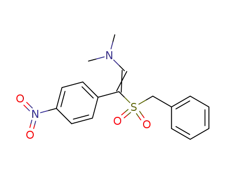 Molecular Structure of 63231-35-6 (Ethenamine, N,N-dimethyl-2-(4-nitrophenyl)-2-[(phenylmethyl)sulfonyl]-)