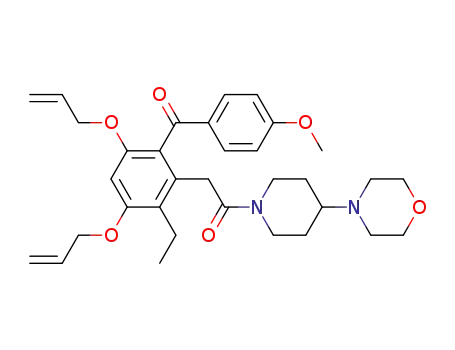 Molecular Structure of 819813-64-4 (Piperidine,
1-[[2-ethyl-6-(4-methoxybenzoyl)-3,5-bis(2-propenyloxy)phenyl]acetyl]-4-
(4-morpholinyl)-)