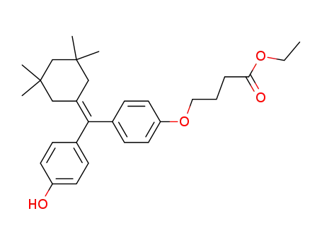 Molecular Structure of 843663-02-5 (Butanoic acid,
4-[4-[(4-hydroxyphenyl)(3,3,5,5-tetramethylcyclohexylidene)methyl]phen
oxy]-, ethyl ester)