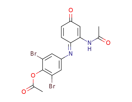 Molecular Structure of 132982-28-6 (acetylamino-[1,4]benzoquinon-1-(4-acetoxy-3,5-dibromo-phenylimine))