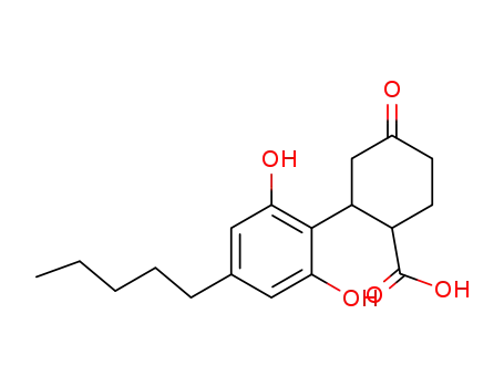 Cyclohexanecarboxylic acid, 2-(2,6-dihydroxy-4-pentylphenyl)-4-oxo-,
cis-