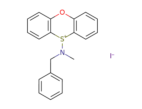 Molecular Structure of 61558-84-7 (Phenoxathiinium, 10-[methyl(phenylmethyl)amino]-, iodide)