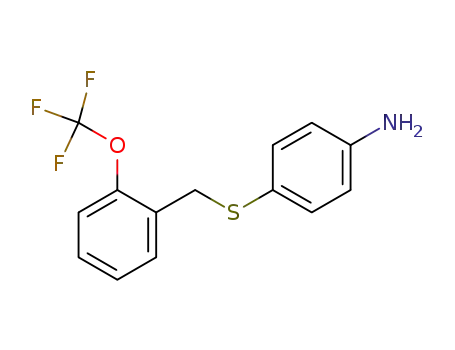 Molecular Structure of 866357-86-0 (Benzenamine, 4-[[[2-(trifluoromethoxy)phenyl]methyl]thio]-)
