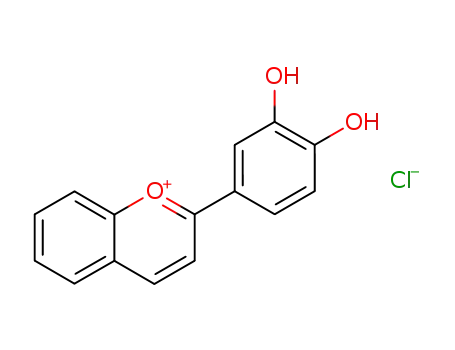Molecular Structure of 15402-04-7 (1-Benzopyrylium, 2-(3,4-dihydroxyphenyl)-, chloride)