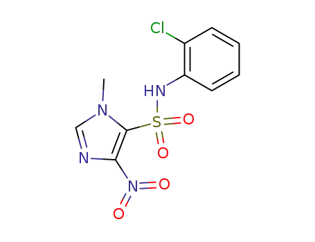 Molecular Structure of 80348-52-3 (N-(2-chlorophenyl)-1-methyl-4-nitro-1H-imidazole-5-sulfonamide)