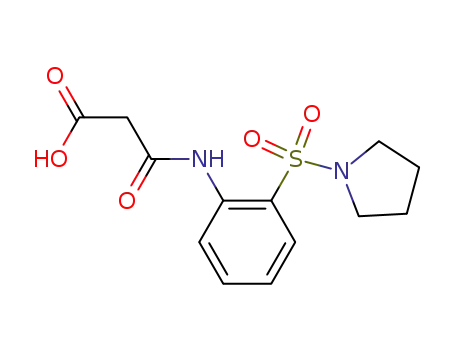 Molecular Structure of 851680-45-0 (Propanoic acid, 3-oxo-3-[[2-(1-pyrrolidinylsulfonyl)phenyl]amino]-)