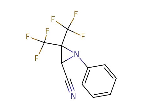 Molecular Structure of 61860-07-9 (2-Aziridinecarbonitrile, 1-phenyl-3,3-bis(trifluoromethyl)-)
