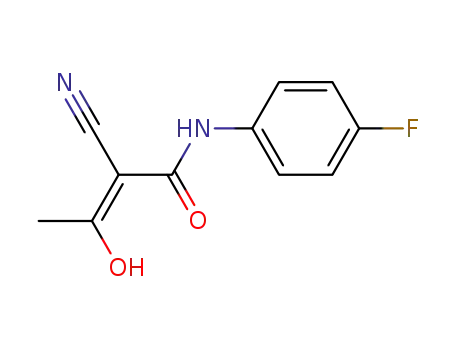 Molecular Structure of 62004-14-2 (2-Butenamide, 2-cyano-N-(4-fluorophenyl)-3-hydroxy-)