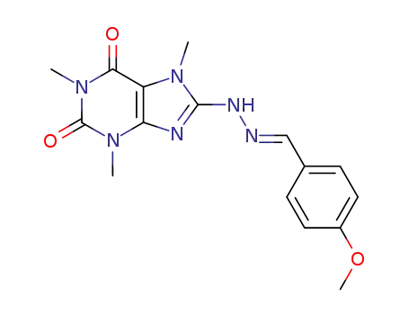Benzaldehyde, 4-methoxy-,
(2,3,6,7-tetrahydro-1,3,7-trimethyl-2,6-dioxo-1H-purin-8-yl)hydrazone