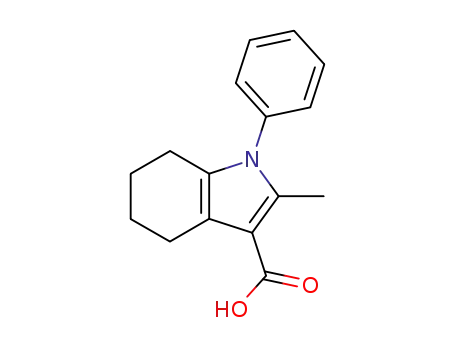Molecular Structure of 20357-10-2 (1H-Indole-3-carboxylic acid, 4,5,6,7-tetrahydro-2-methyl-1-phenyl-)