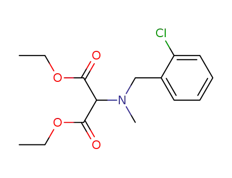 Molecular Structure of 65763-34-0 (Propanedioic acid, [[(2-chlorophenyl)methyl]methylamino]-, diethyl ester)