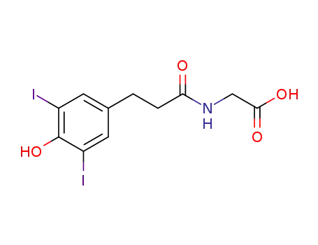 Molecular Structure of 24324-30-9 (Glycine, N-[3-(4-hydroxy-3,5-diiodophenyl)-1-oxopropyl]-)