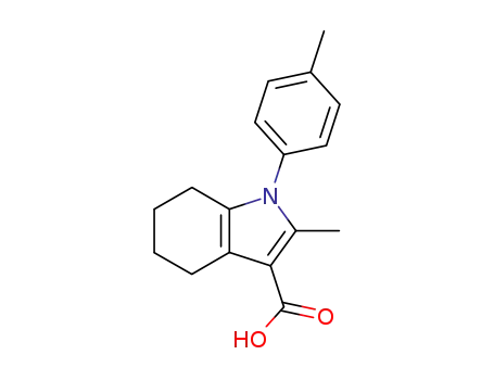 Molecular Structure of 20357-12-4 (1H-Indole-3-carboxylic acid,
4,5,6,7-tetrahydro-2-methyl-1-(4-methylphenyl)-)