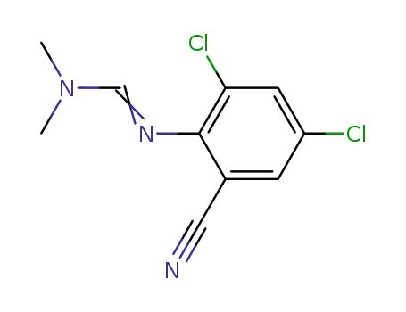 Molecular Structure of 39255-57-7 (Methanimidamide, N'-(2,4-dichloro-6-cyanophenyl)-N,N-dimethyl-)