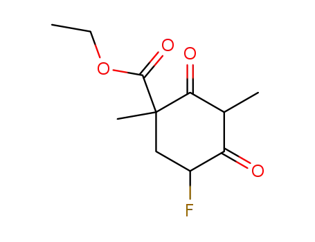 Molecular Structure of 62555-48-0 (Cyclohexanecarboxylic acid, 5-fluoro-1,3-dimethyl-2,4-dioxo-, ethyl
ester)