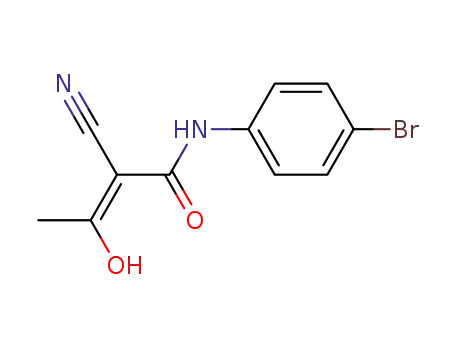 Molecular Structure of 62004-13-1 (2-Butenamide, N-(4-bromophenyl)-2-cyano-3-hydroxy-)