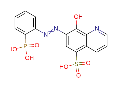 Molecular Structure of 59646-98-9 (5-Quinolinesulfonic acid, 8-hydroxy-7-[(2-phosphonophenyl)azo]-)