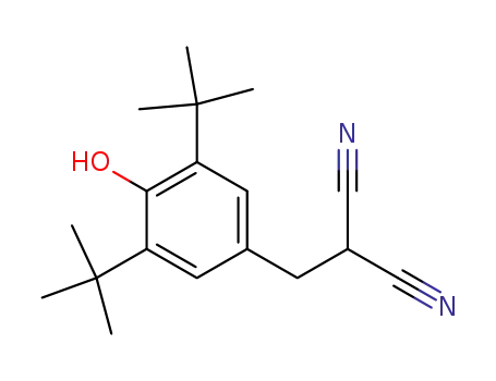 Molecular Structure of 66023-14-1 (Propanedinitrile, [[3,5-bis(1,1-dimethylethyl)-4-hydroxyphenyl]methyl]-)