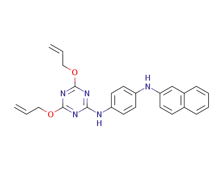 Molecular Structure of 60640-94-0 (1,4-Benzenediamine,
N-[4,6-bis(2-propenyloxy)-1,3,5-triazin-2-yl]-N'-2-naphthalenyl-)