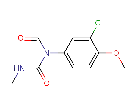 Molecular Structure of 62719-80-6 (Urea, N-(3-chloro-4-methoxyphenyl)-N-formyl-N'-methyl-)