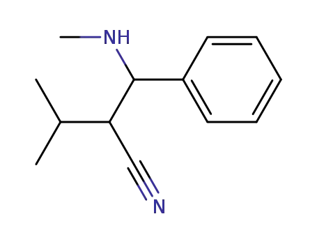 Molecular Structure of 62858-42-8 (Benzenepropanenitrile, b-(methylamino)-a-(1-methylethyl)-)