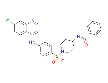 Molecular Structure of 59528-83-5 (Benzamide,
N-[1-[[4-[(7-chloro-4-quinolinyl)amino]phenyl]sulfonyl]-4-piperidinyl]-)