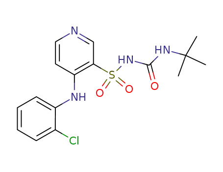 Molecular Structure of 58154-99-7 (3-Pyridinesulfonamide,
4-[(2-chlorophenyl)amino]-N-[[(1,1-dimethylethyl)amino]carbonyl]-)