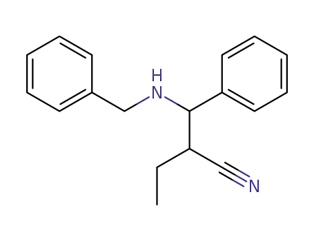 Molecular Structure of 62834-12-2 (Benzenepropanenitrile, a-ethyl-b-[(phenylmethyl)amino]-)