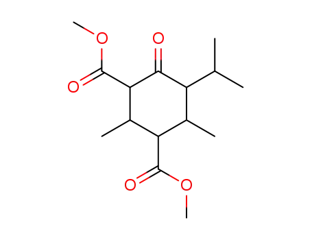 Molecular Structure of 63072-91-3 (1,3-Cyclohexanedicarboxylic acid,
2,4-dimethyl-5-(1-methylethyl)-6-oxo-, dimethyl ester)