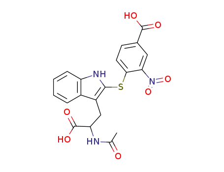 Molecular Structure of 33049-07-9 (L-Tryptophan, N-acetyl-2-[(4-carboxy-2-nitrophenyl)thio]-)