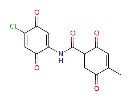 Molecular Structure of 66109-33-9 (1,4-Cyclohexadiene-1-carboxamide,
N-(4-chloro-3,6-dioxo-1,4-cyclohexadien-1-yl)-4-methyl-3,6-dioxo-)