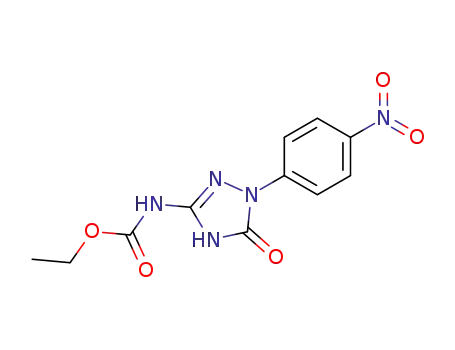 Molecular Structure of 67176-05-0 (Carbamic acid,
[2,5-dihydro-1-(4-nitrophenyl)-5-oxo-1H-1,2,4-triazol-3-yl]-, ethyl ester)