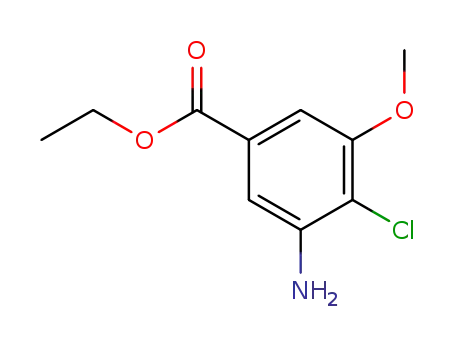 Molecular Structure of 64095-09-6 (Benzoic acid, 3-amino-4-chloro-5-methoxy-, ethyl ester)
